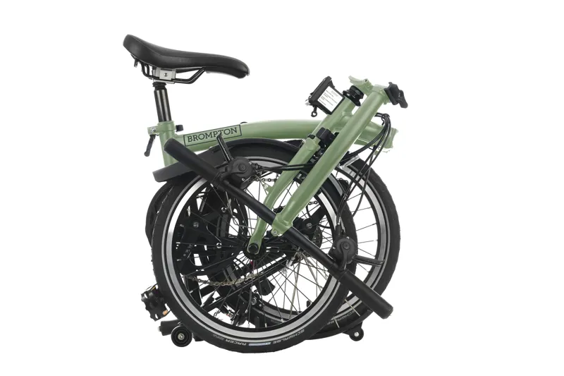 Brompton C Line Low Bar 6 Speed Bike with mudguards in Matcha Green-2